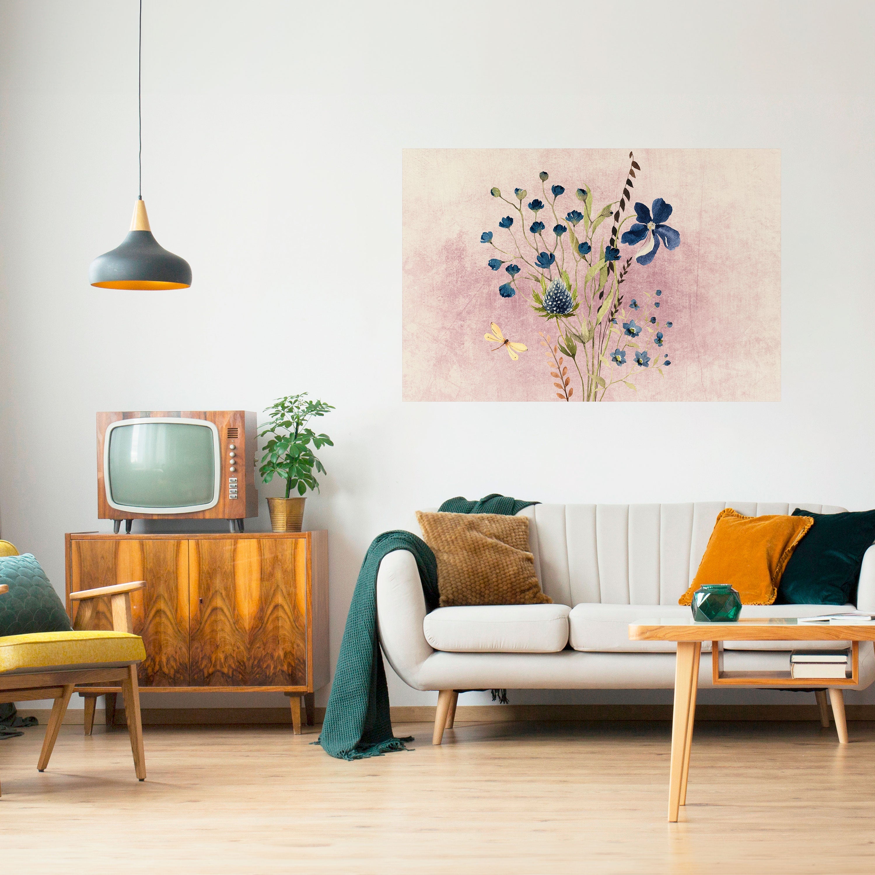 Affiche horizontale autocollante « RÊVERIE DE BLEUET »