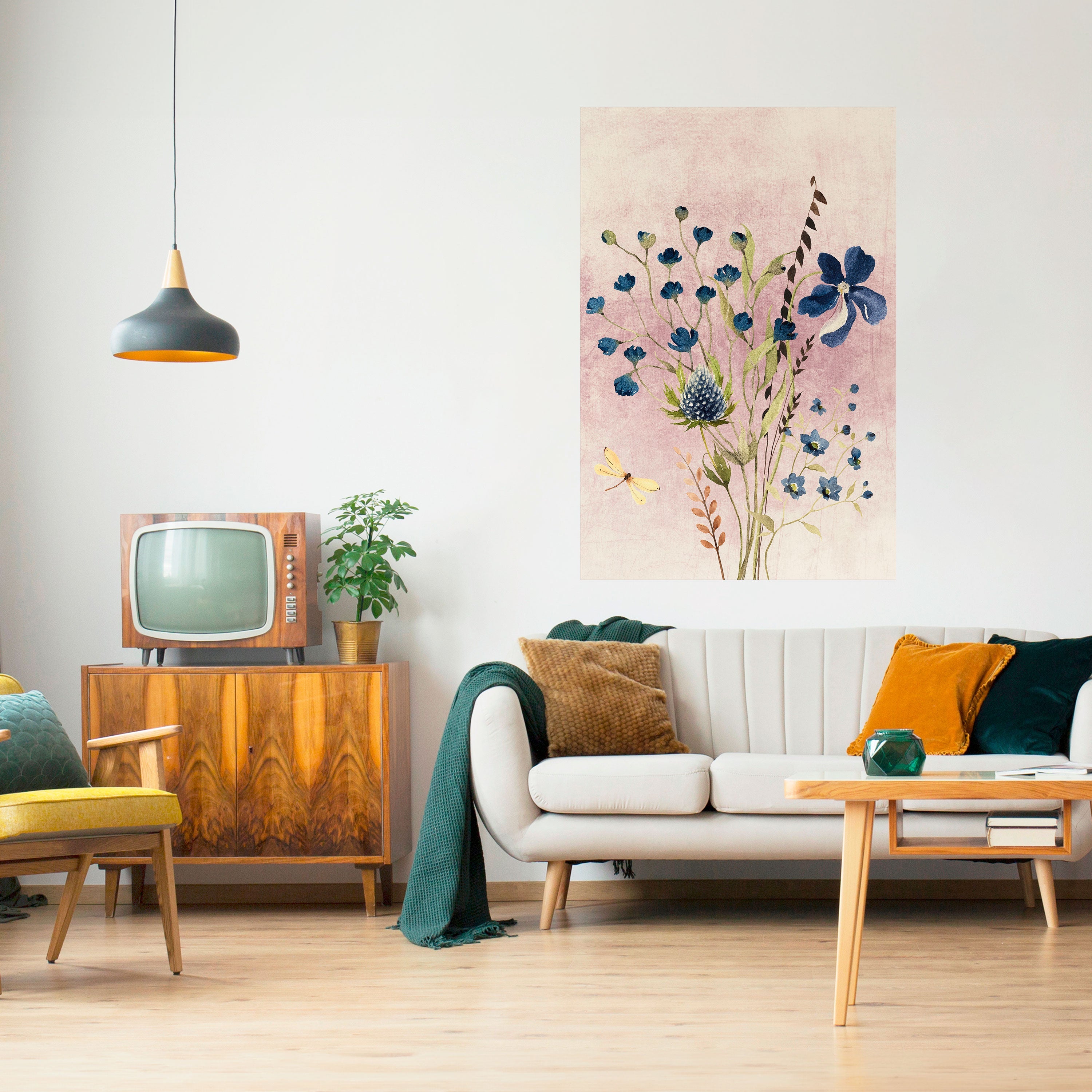 Affiche verticale autocollante « RÊVERIE DE BLEUET »