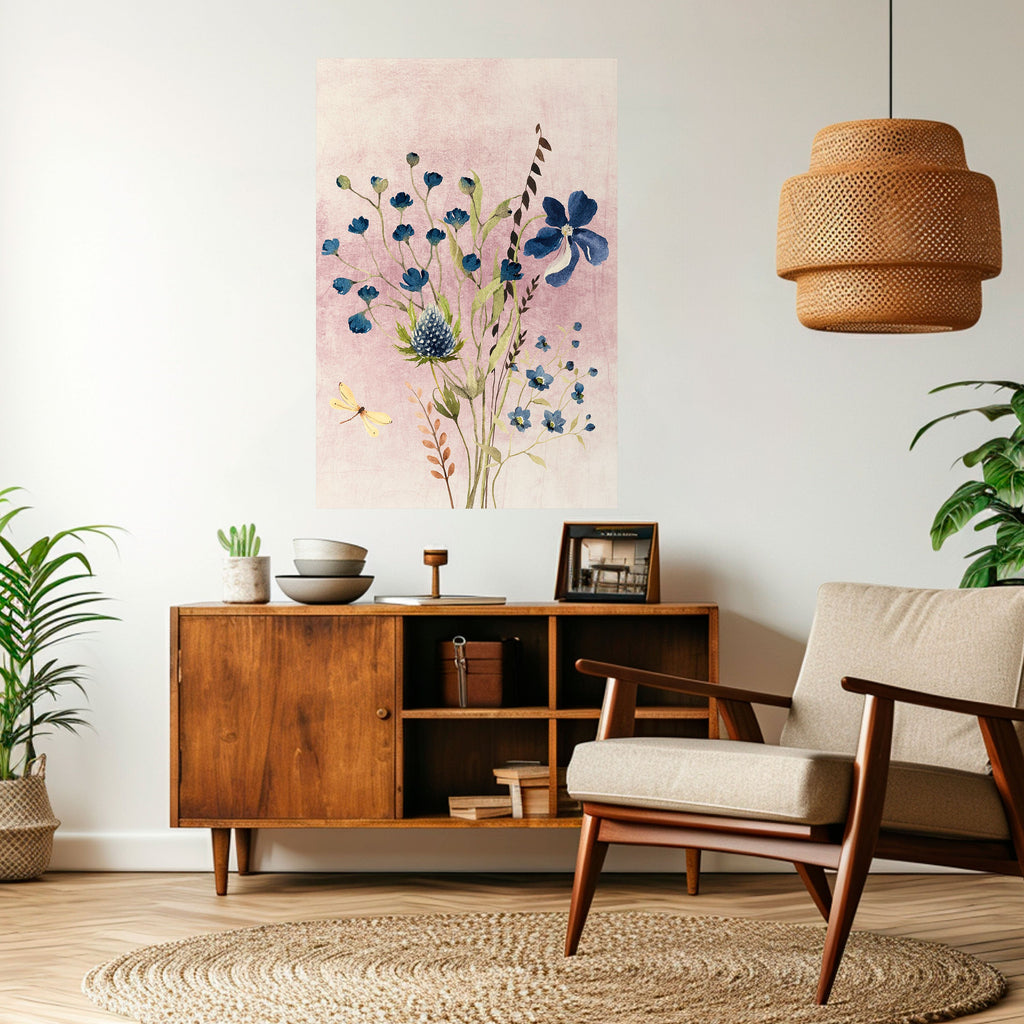 CORNFLOWER REVERIE Peel and Stick Vertical Poster