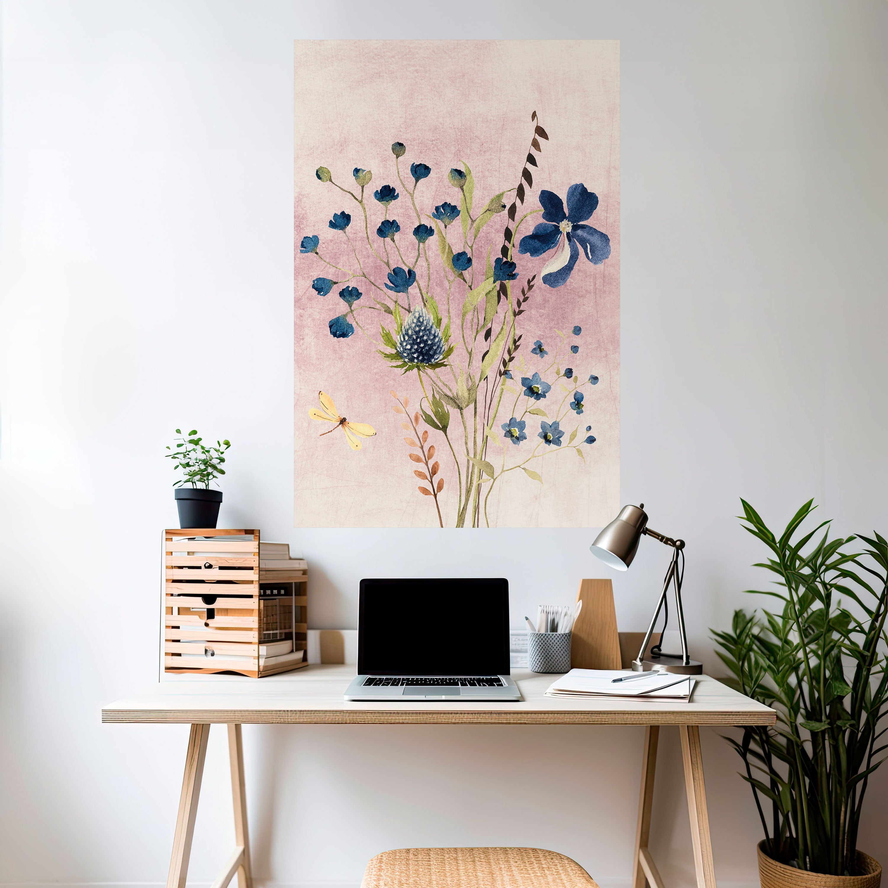 Affiche verticale autocollante « RÊVERIE DE BLEUET »