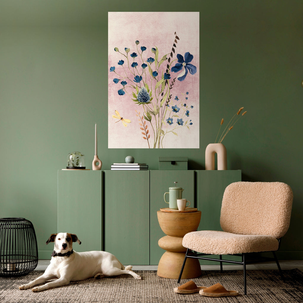 CORNFLOWER REVERIE Peel and Stick Vertical Poster