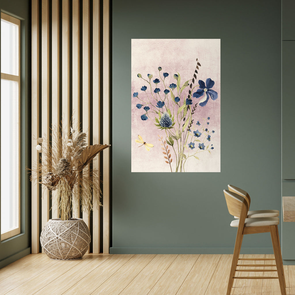 CORNFLOWER REVERIE Peel and Stick Vertical Poster