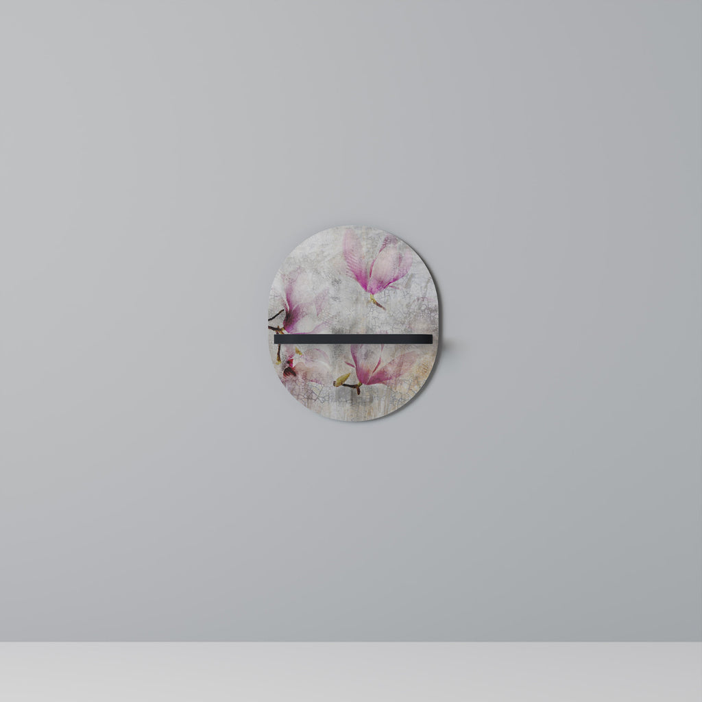 Étagère d'art ovale MAGNOLIA ÉTONNANTE en finition noire