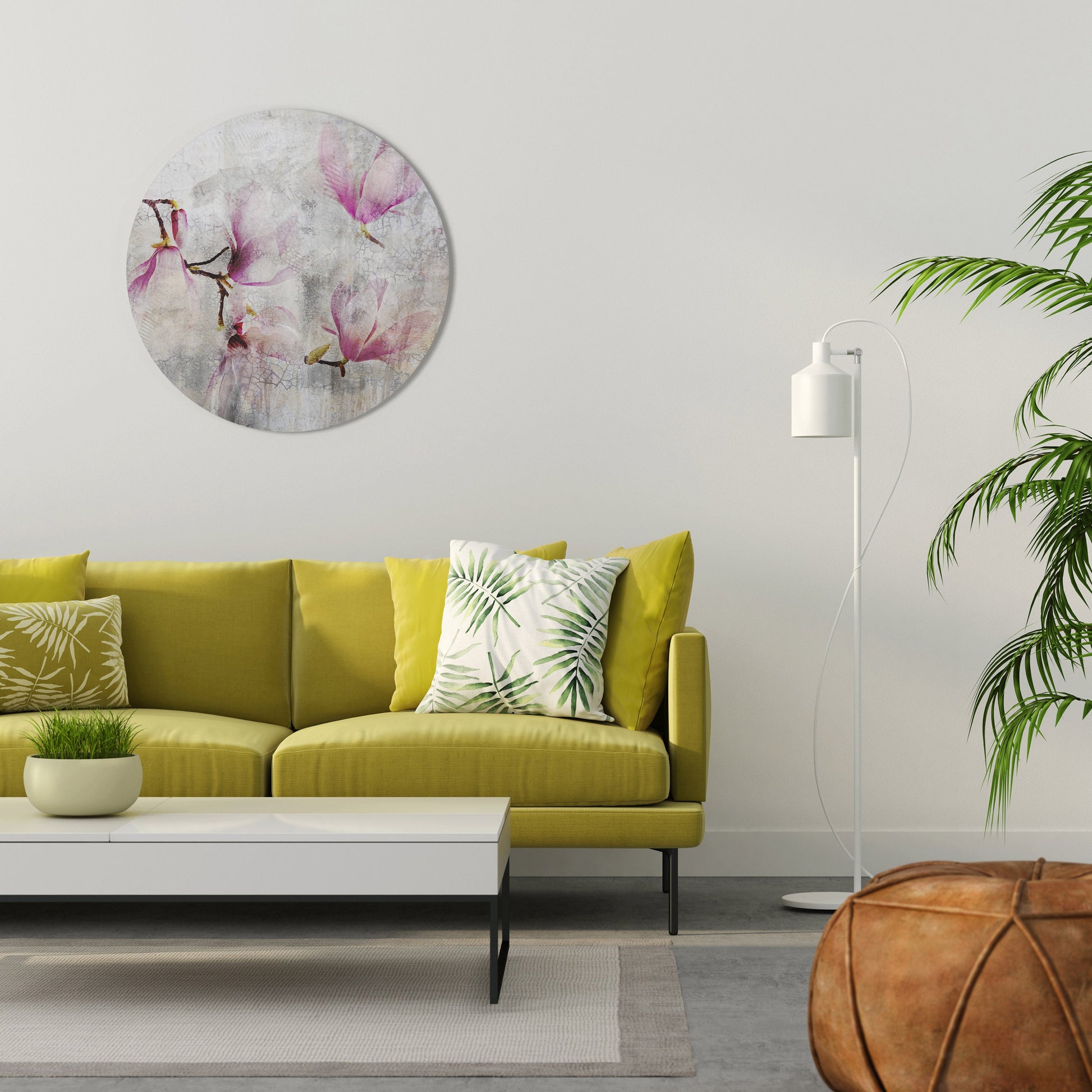 MAGNOLIA ÉTONNANT Décoration murale ronde
