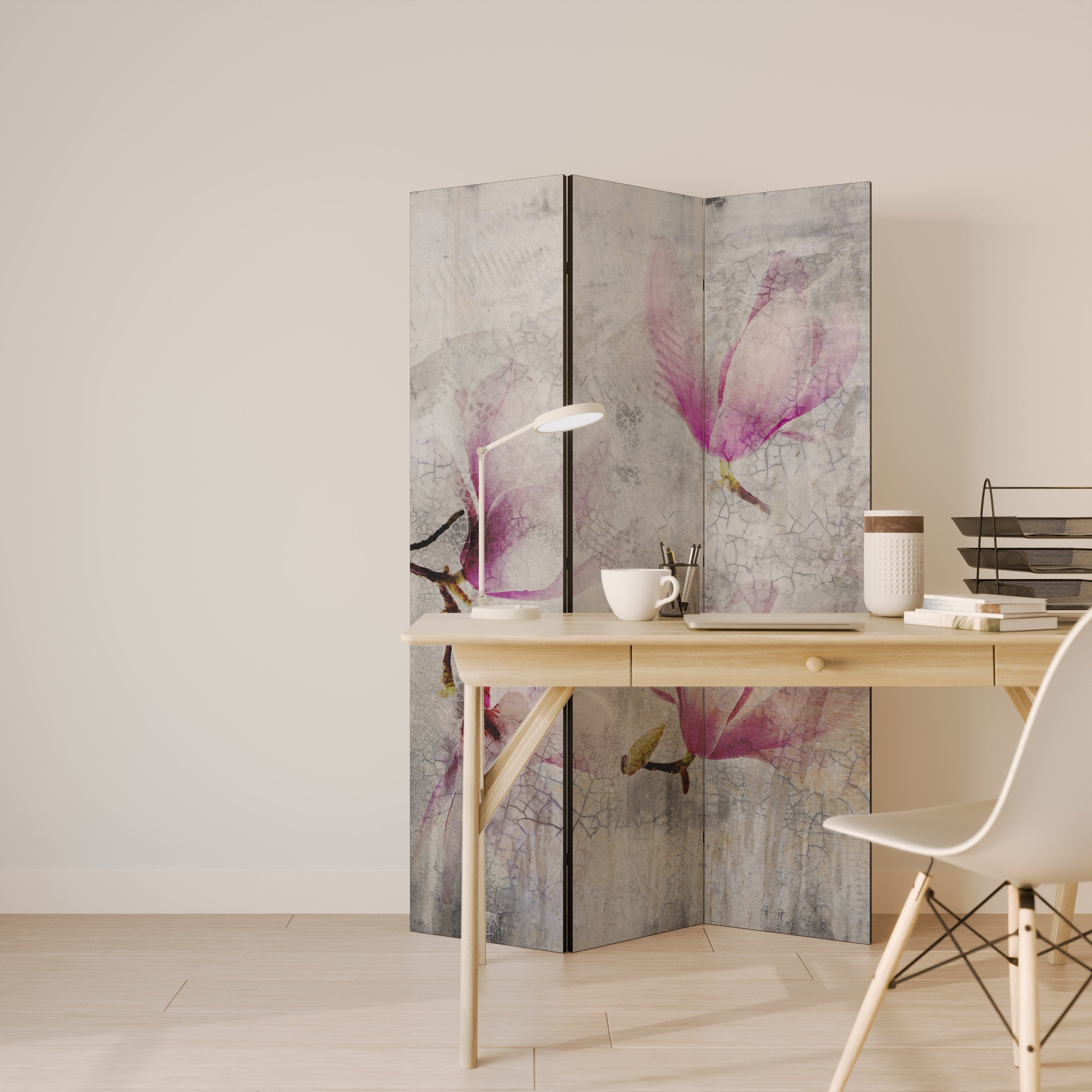 MAGNOLIA ÉTONNANT Paravent décoratif à 3 panneaux