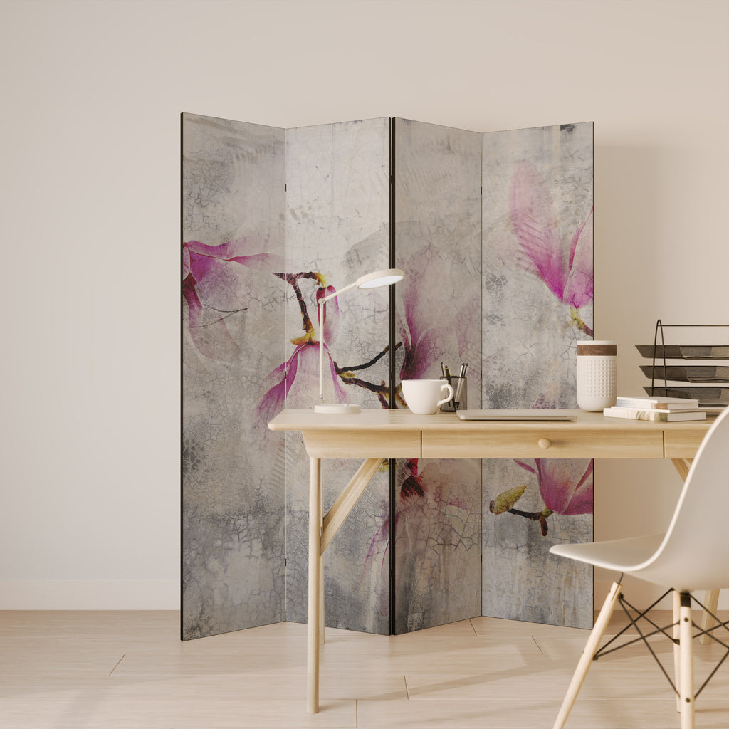 ASTONISHING MAGNOLIA 4-Panel Room Divider