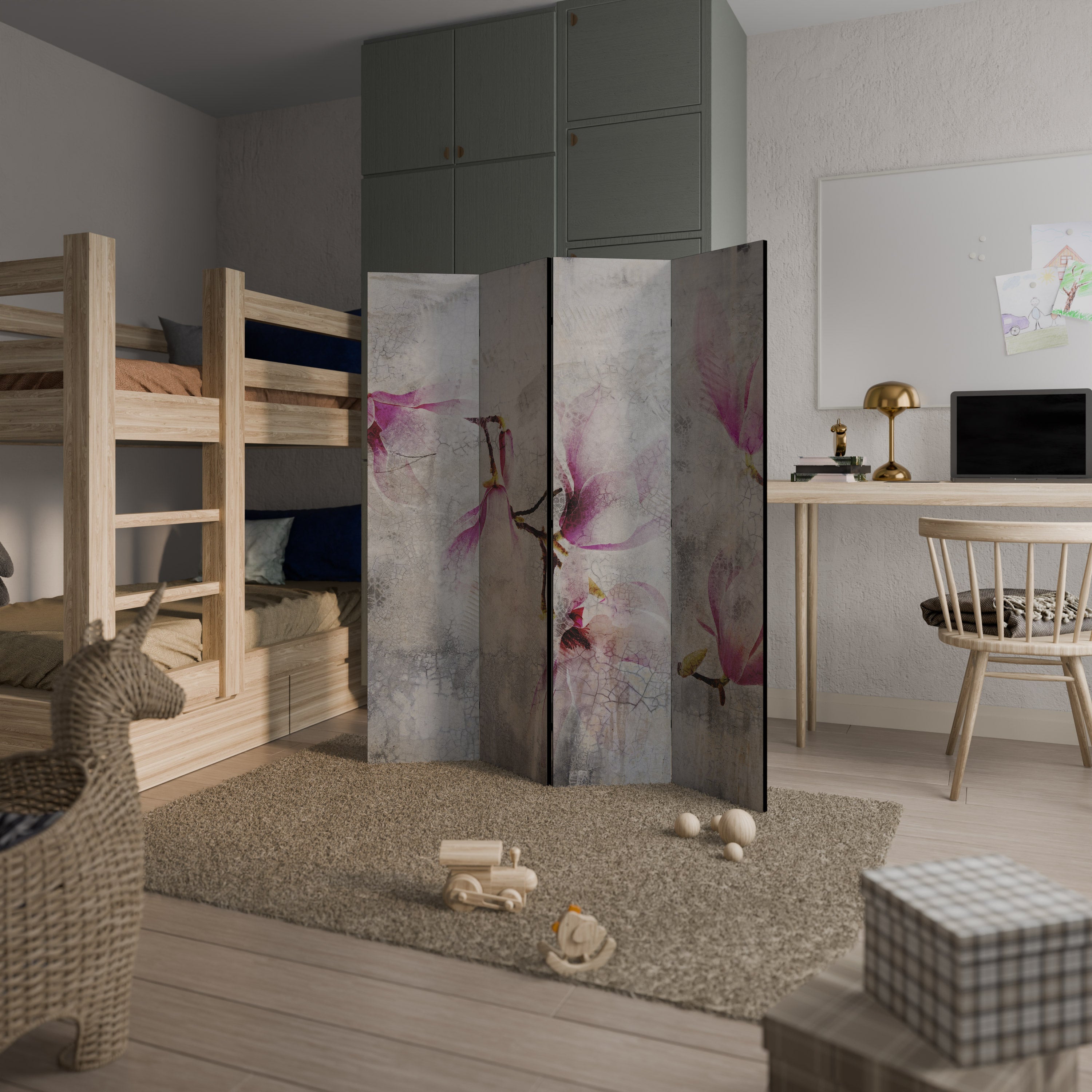 MAGNOLIA ÉTONNANT Paravent décoratif à 4 panneaux