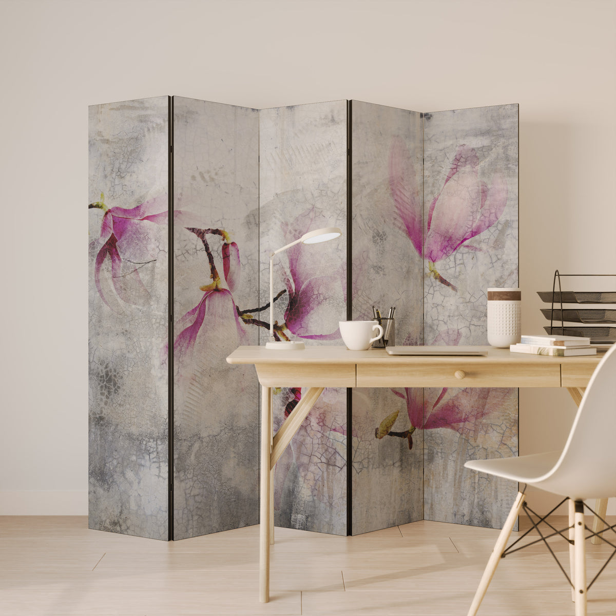 ASTONISHING MAGNOLIA 5-Panel Room Divider