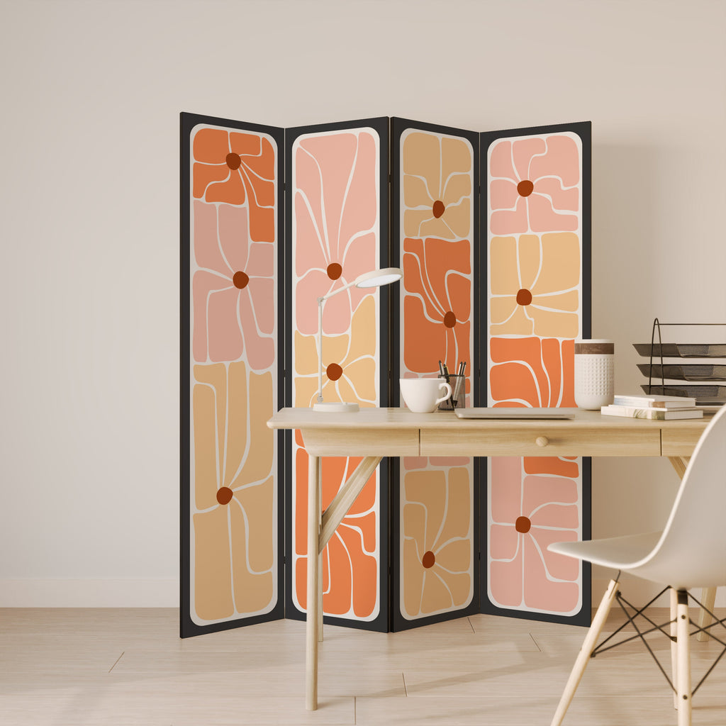 FINE CURRENTS Cloison de séparation décorative à 4 panneaux