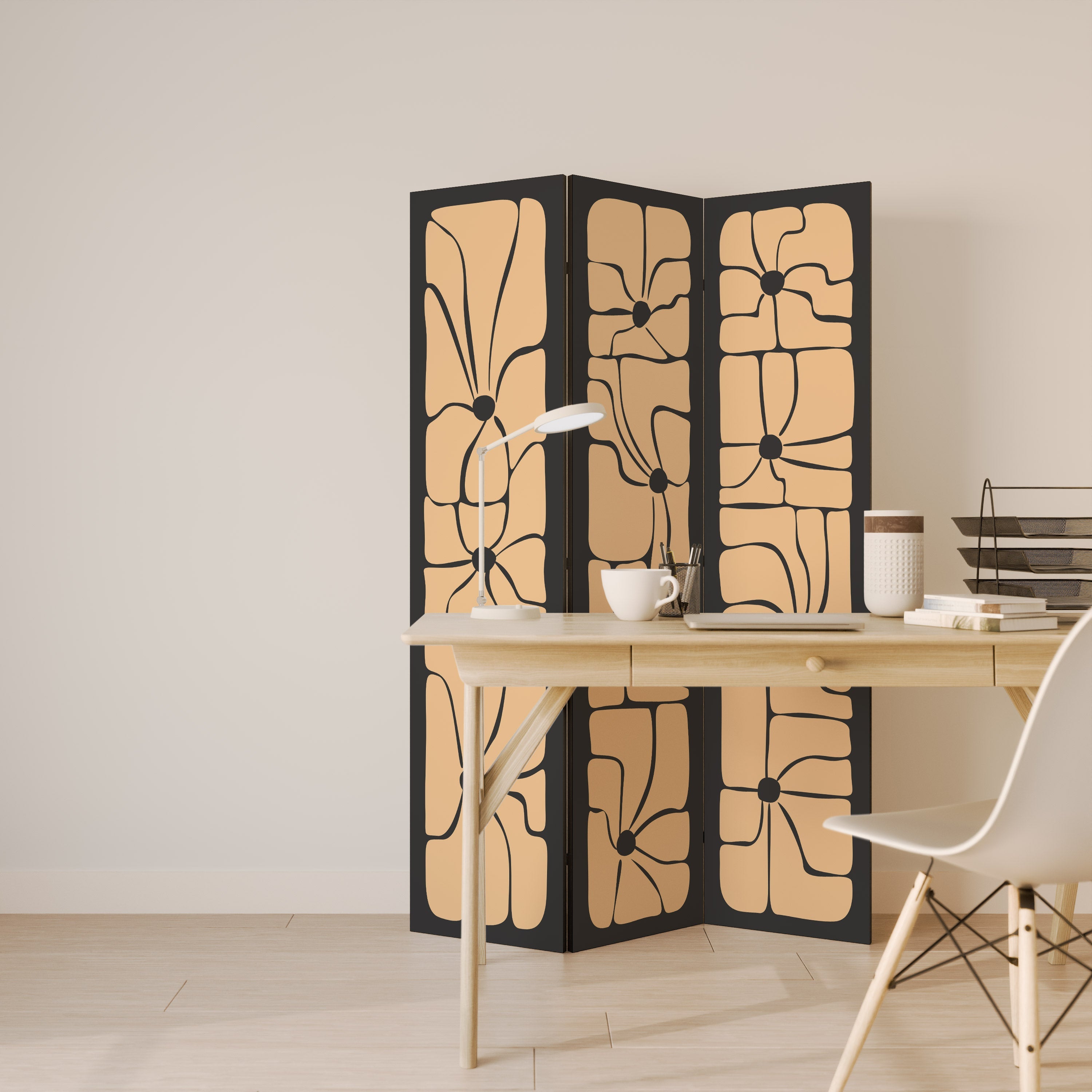 Séparateur de pièce décoratif à 3 panneaux TRANQUIL CURRENTS