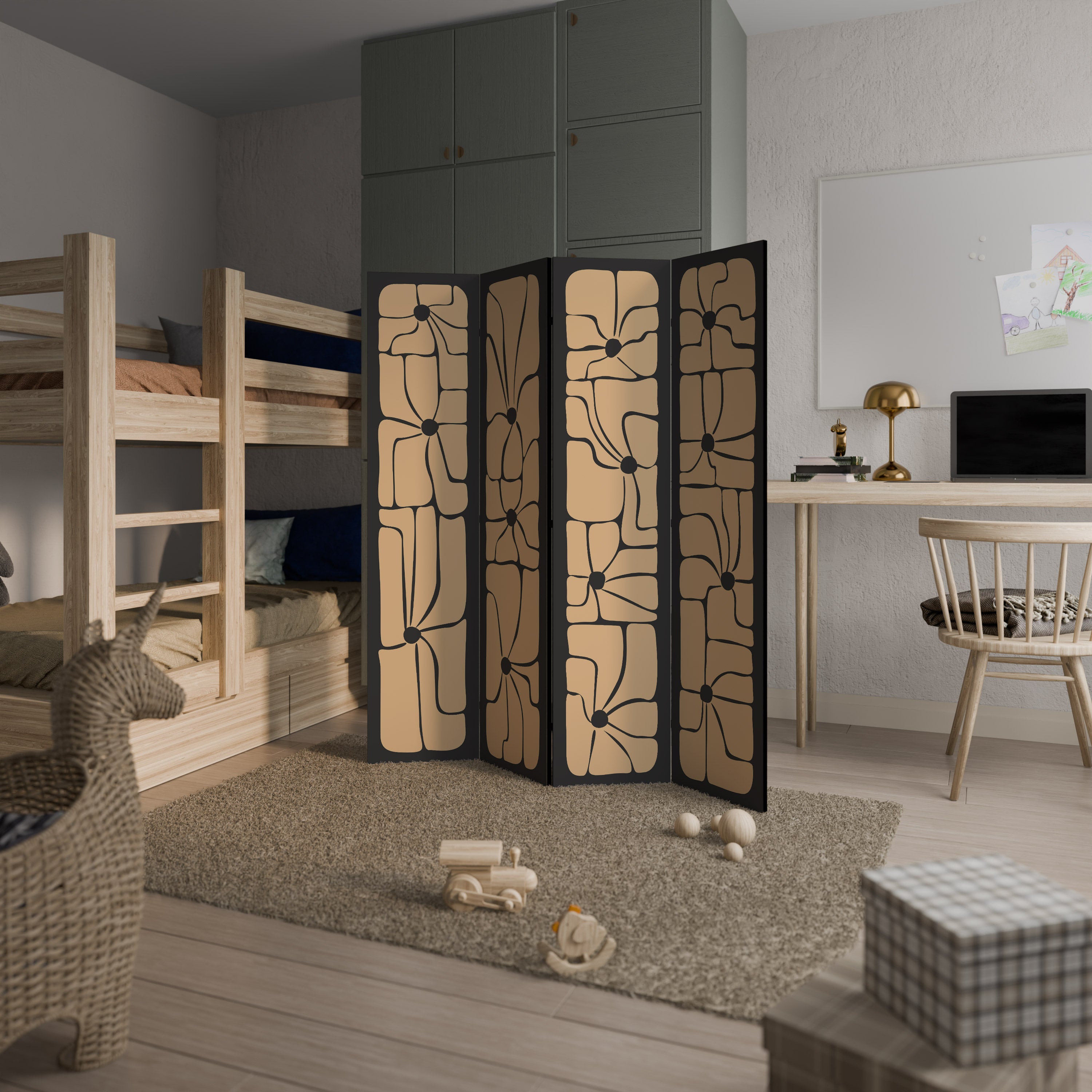 TRANQUIL CURRENTS 4-Panel Room Divider