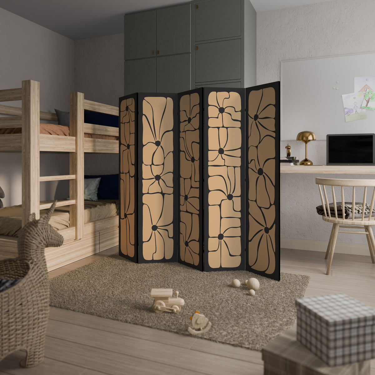 TRANQUIL CURRENTS 5-Panel Room Divider