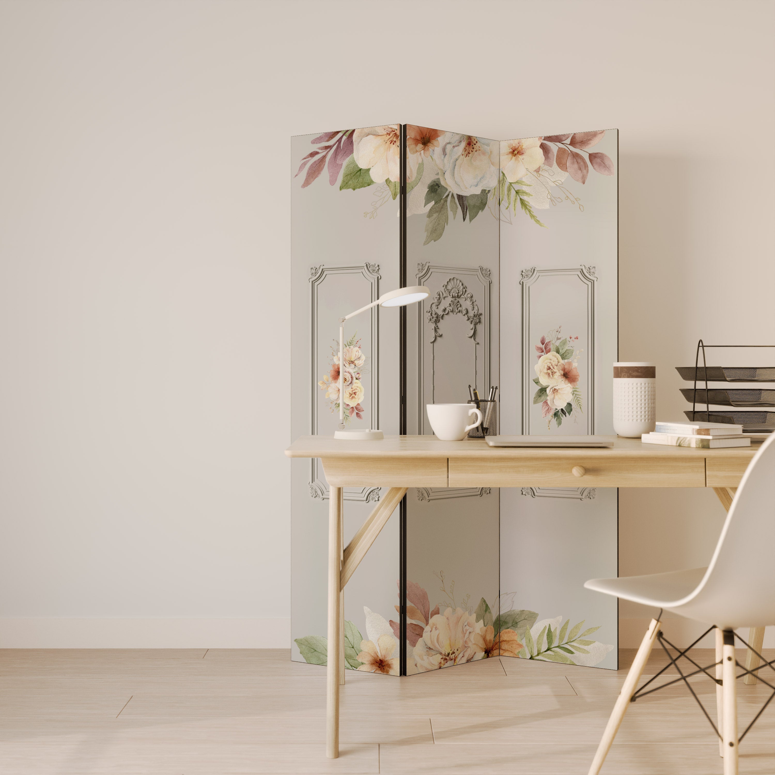 Séparateur de pièce décoratif à 3 panneaux ELEGANT SHIELD