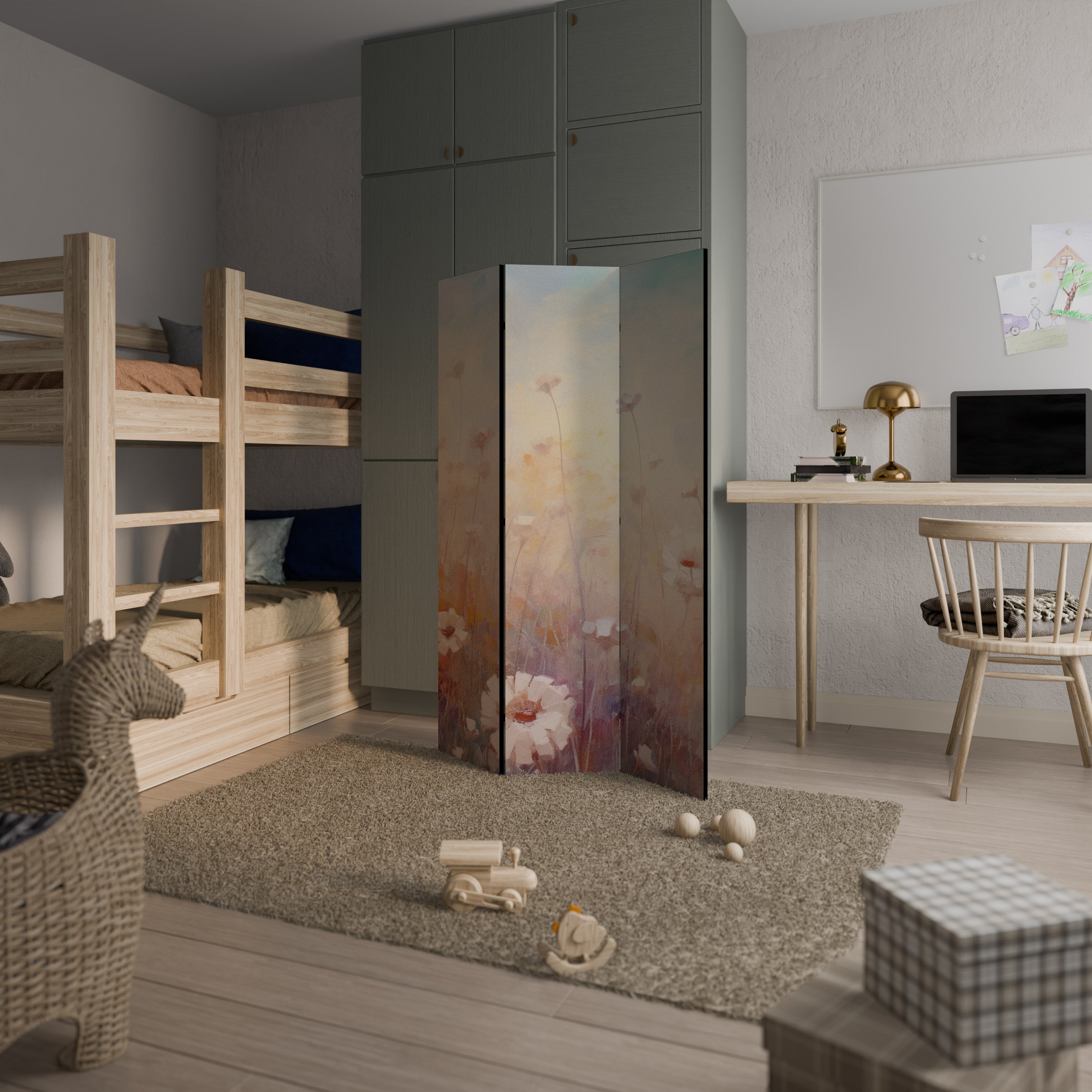 BREEZE OF COLORS Paravent décoratif à 3 panneaux