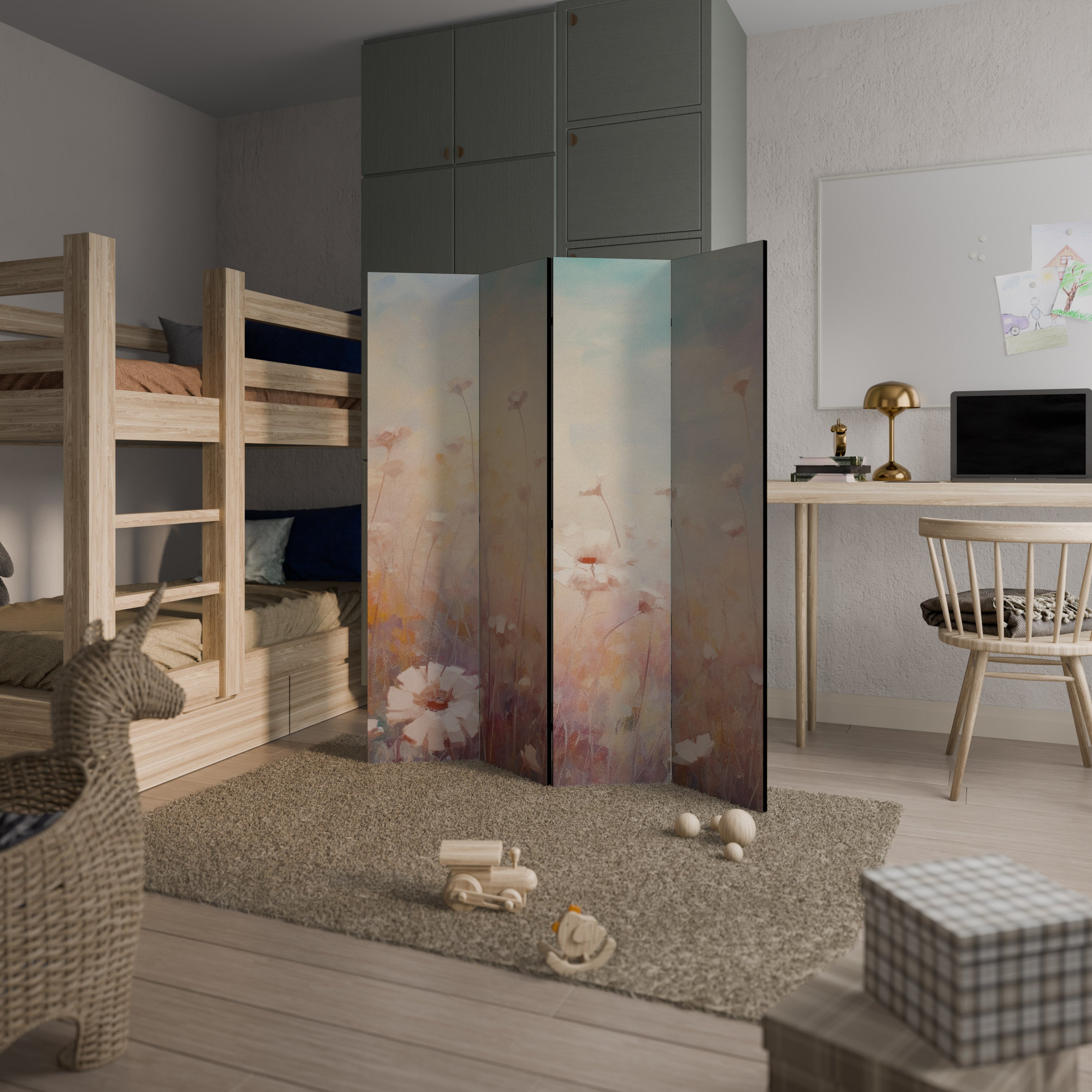 BREEZE OF COLORS 4-Panel Room Divider