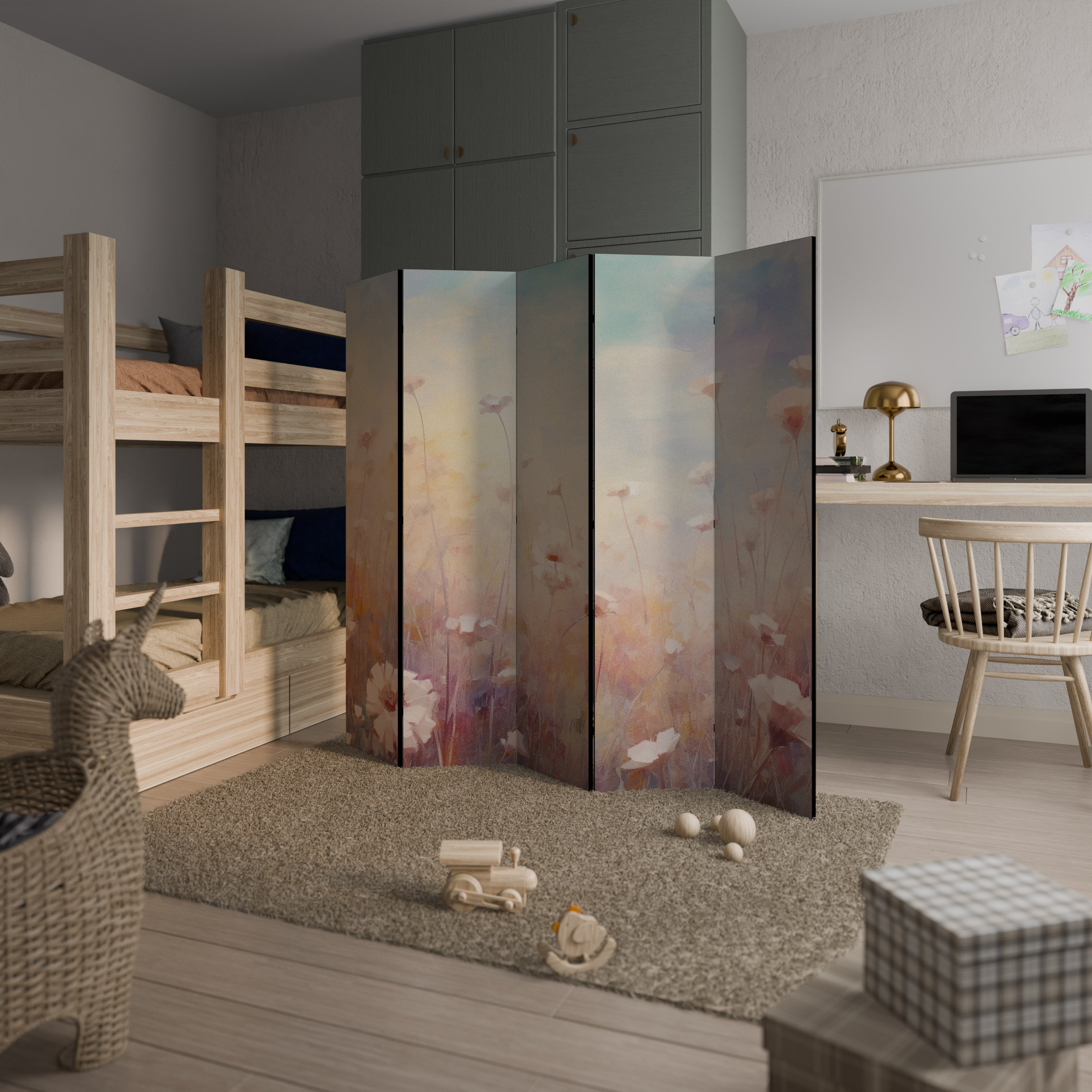 BREEZE OF COLORS Paravent décoratif à 5 panneaux