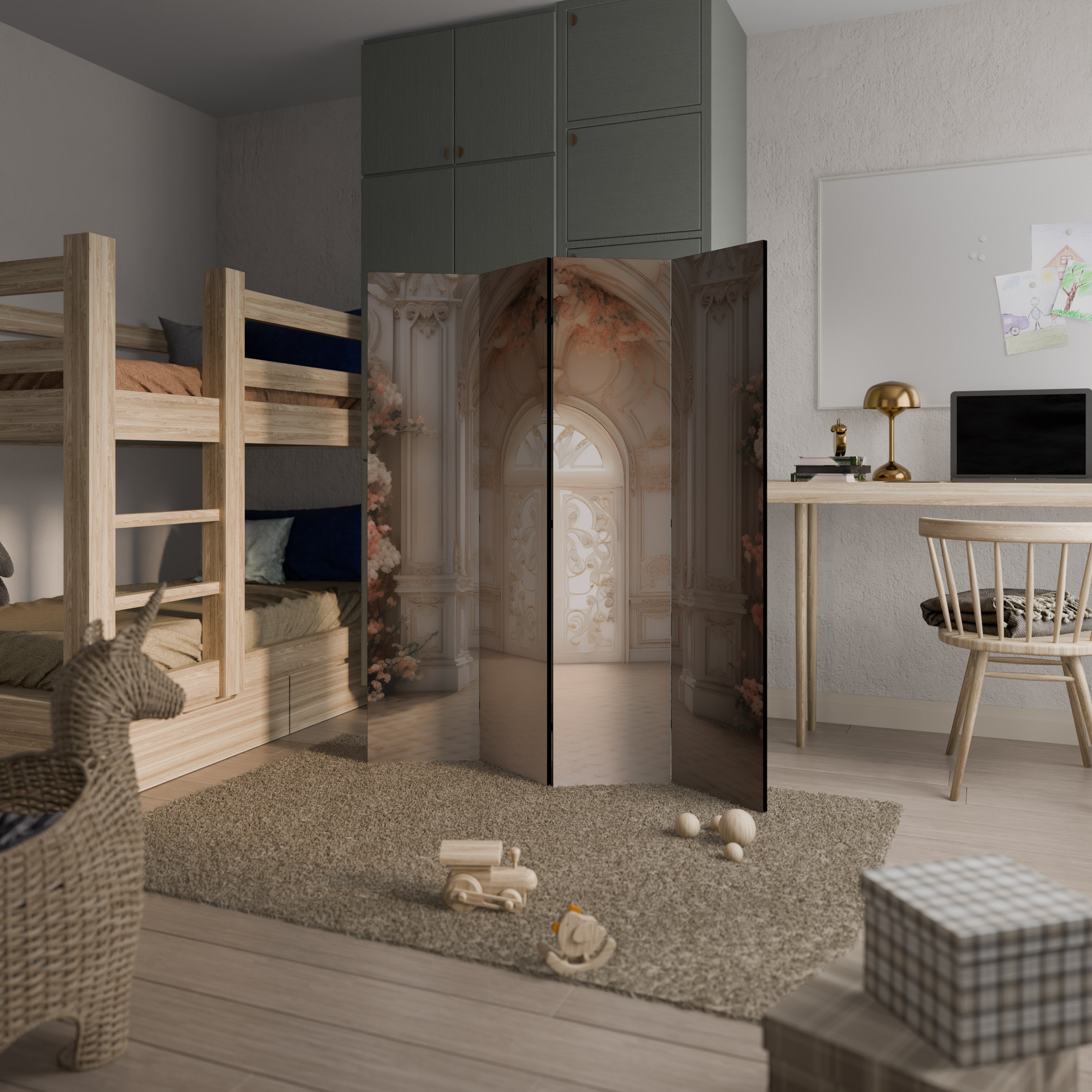 PORTES DE PAYSAGE DE RÊVE VIVID : séparateur de pièce décoratif à 4 panneaux