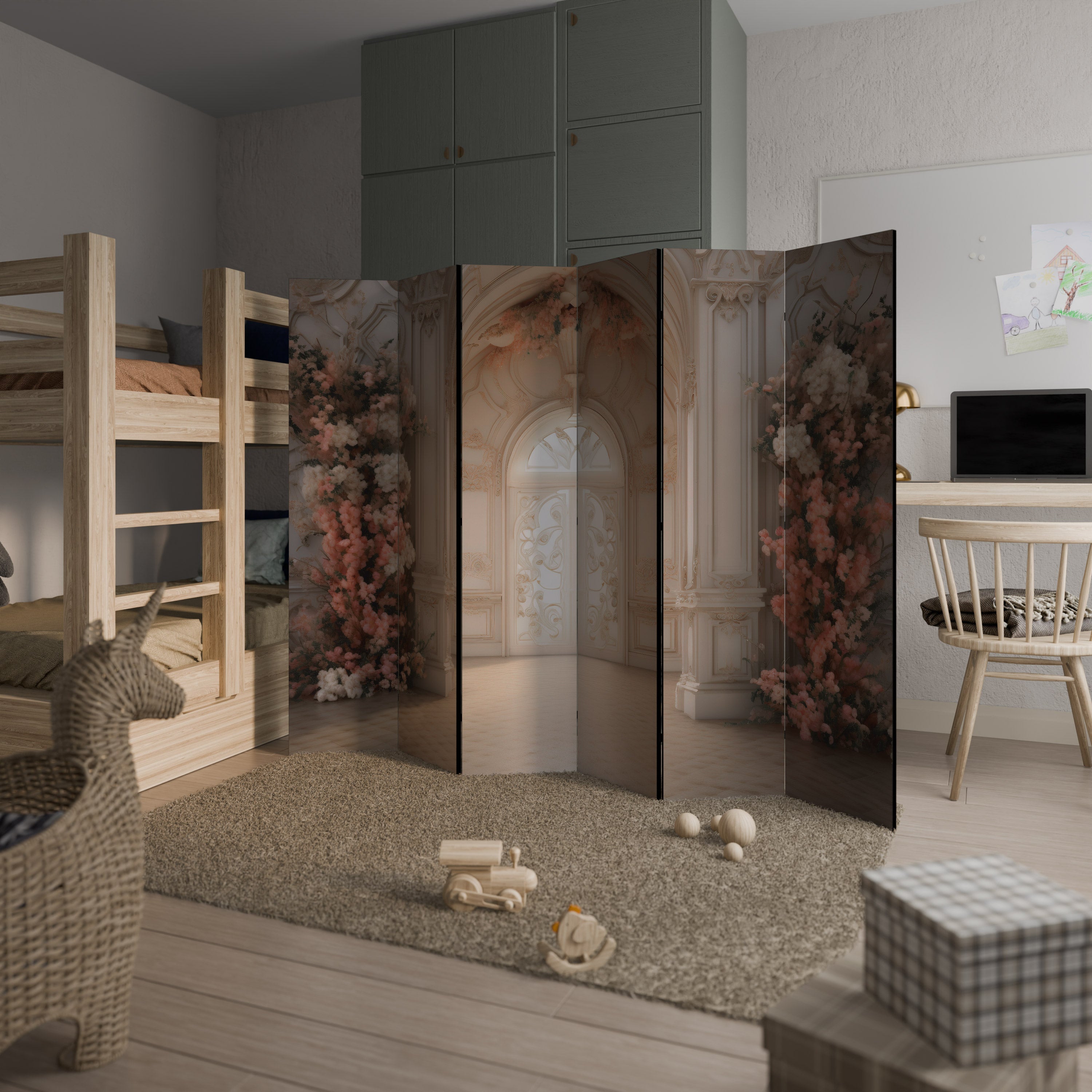 PORTES DE PAYSAGE DE RÊVE VIVID : séparateur de pièce décoratif à 6 panneaux