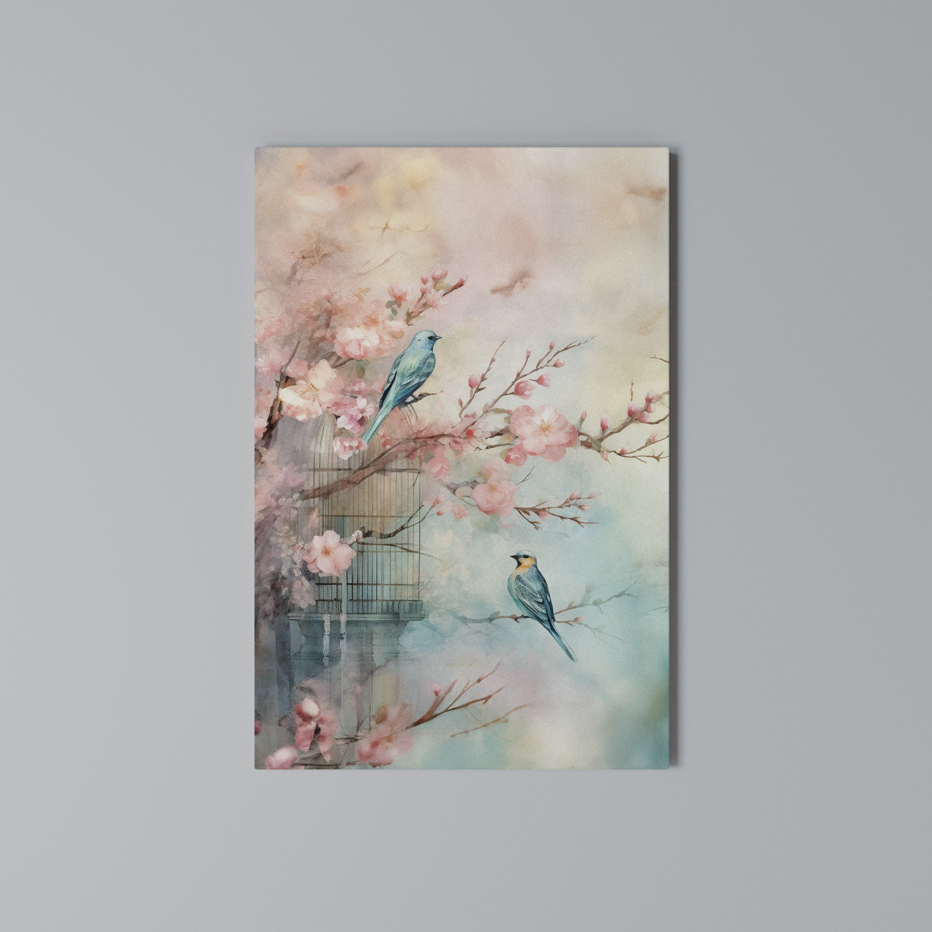 CHERRY BIRDSONG Vertical Canvas Print