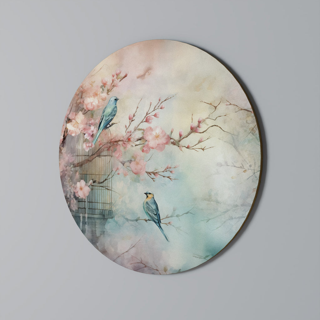 Décoration murale ronde CHERRY BIRDSONG