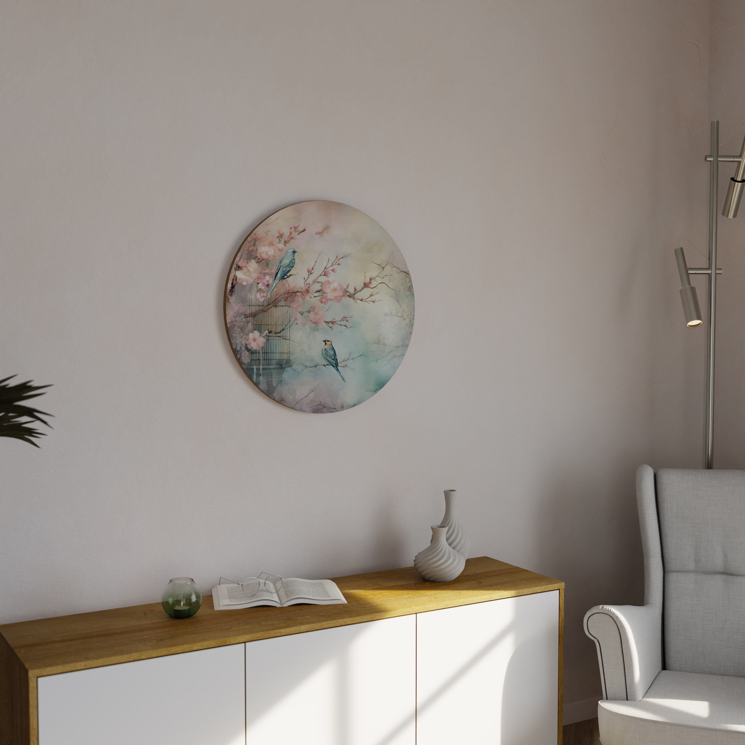 Décoration murale ronde CHERRY BIRDSONG
