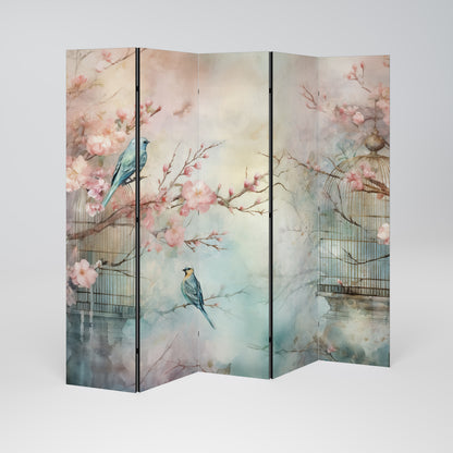 CHERRY BIRDSONG 5-Panel Room Divider