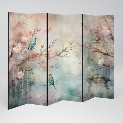 CHERRY BIRDSONG 6-Panel Room Divider