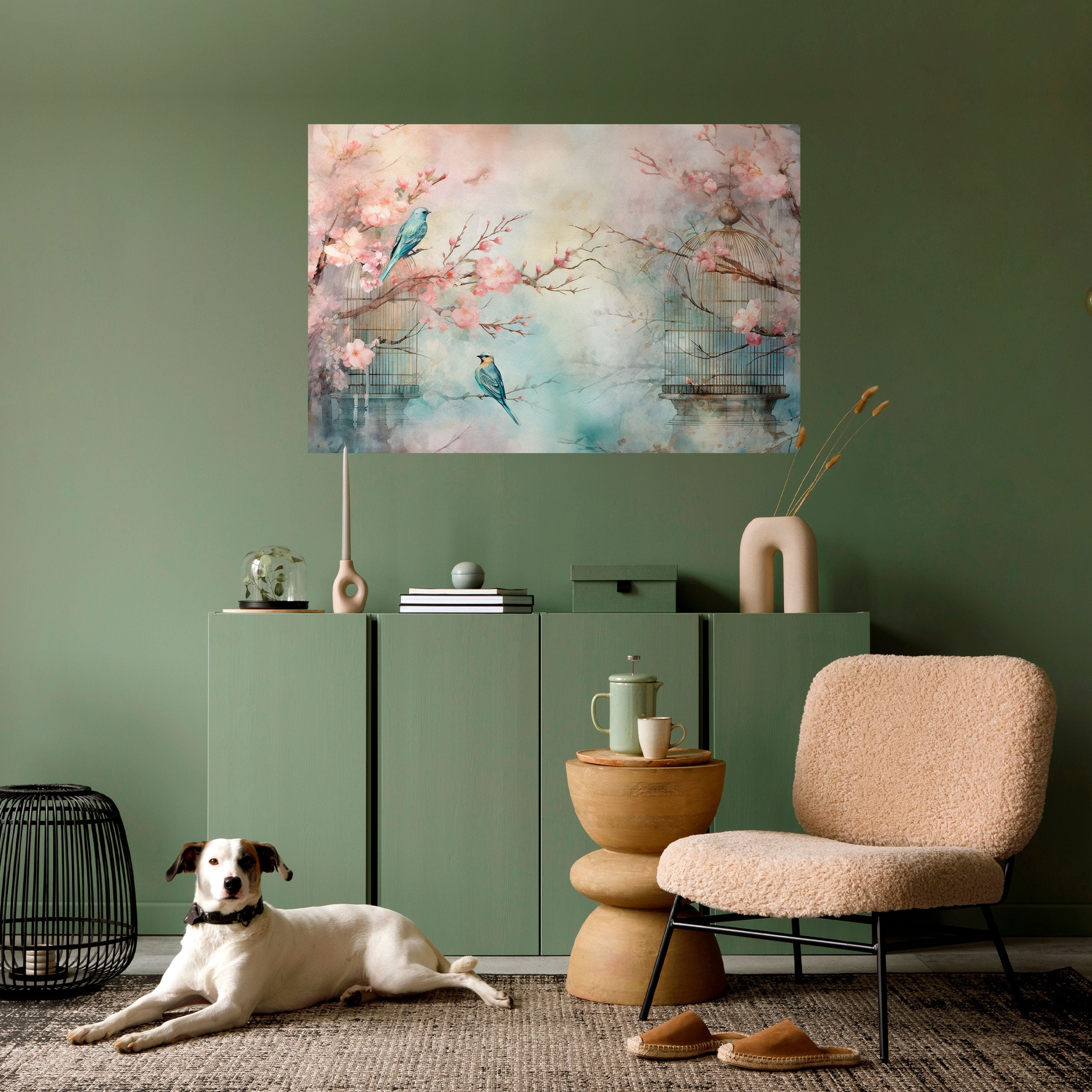 Affiche horizontale autocollante « CHERRY BIRDSONG »