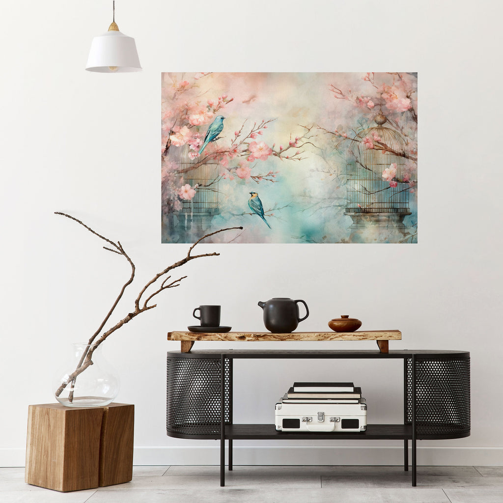 Affiche horizontale autocollante « CHERRY BIRDSONG »