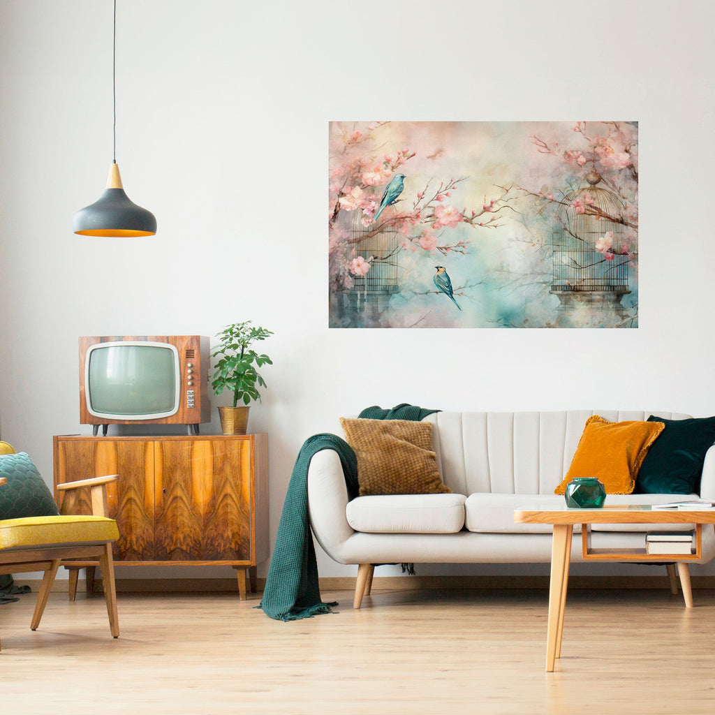 Affiche horizontale autocollante « CHERRY BIRDSONG »