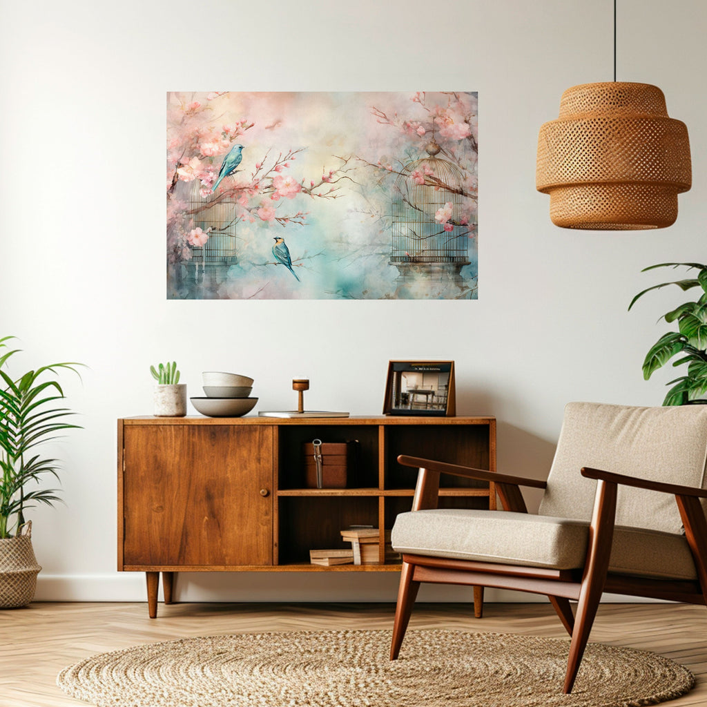 Affiche horizontale autocollante « CHERRY BIRDSONG »