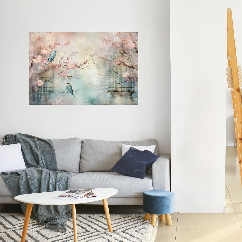 Affiche horizontale autocollante « CHERRY BIRDSONG »