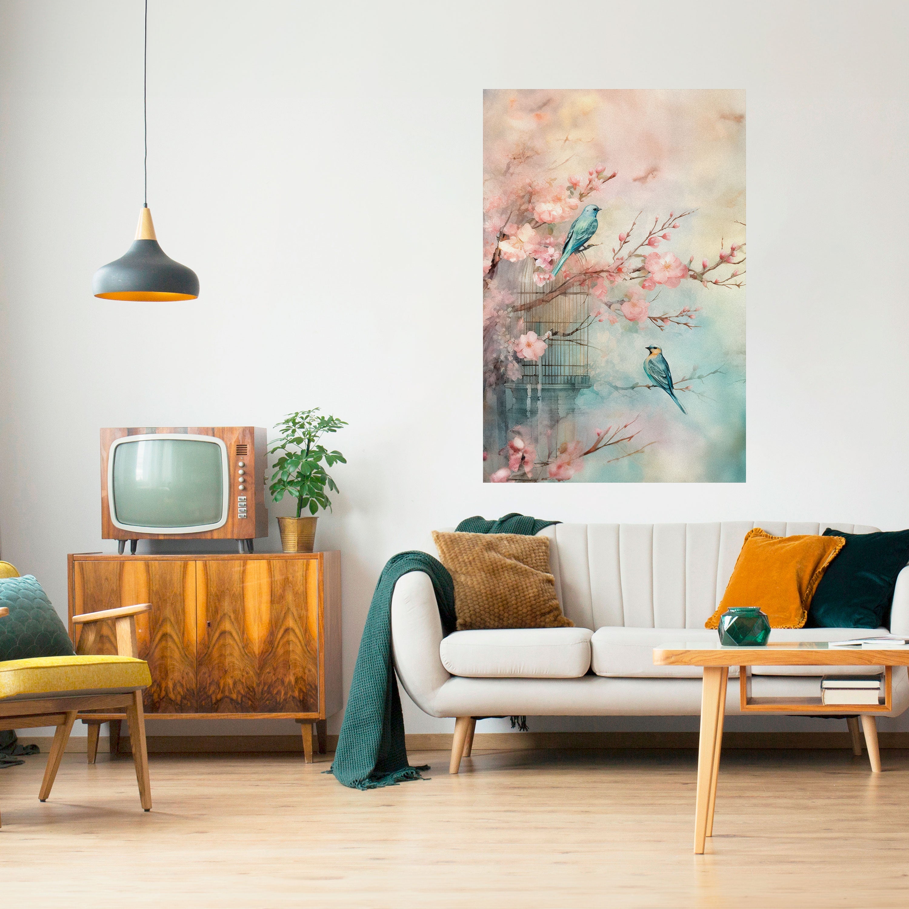 Affiche verticale autocollante « CHERRY BIRDSONG »