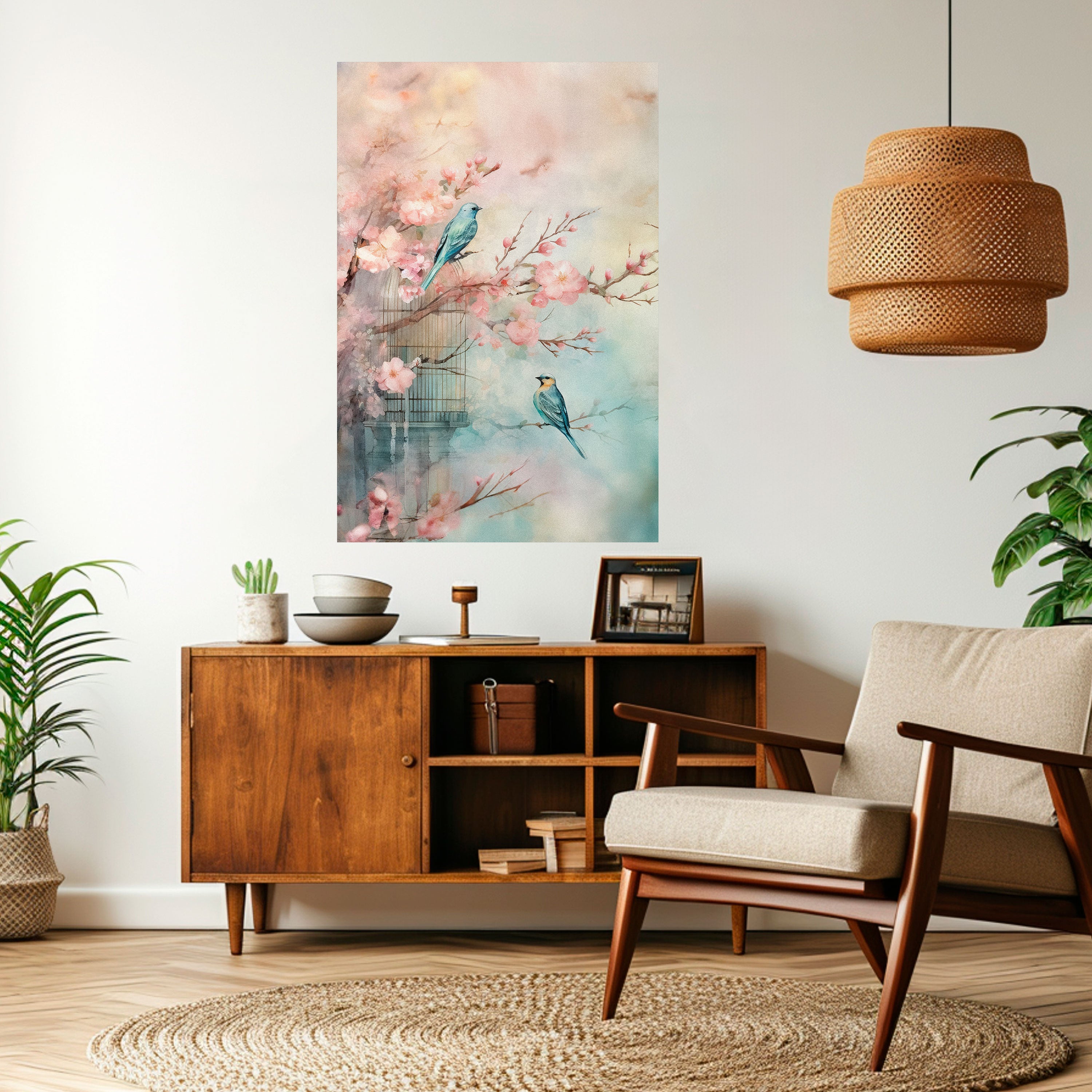 Affiche verticale autocollante « CHERRY BIRDSONG »