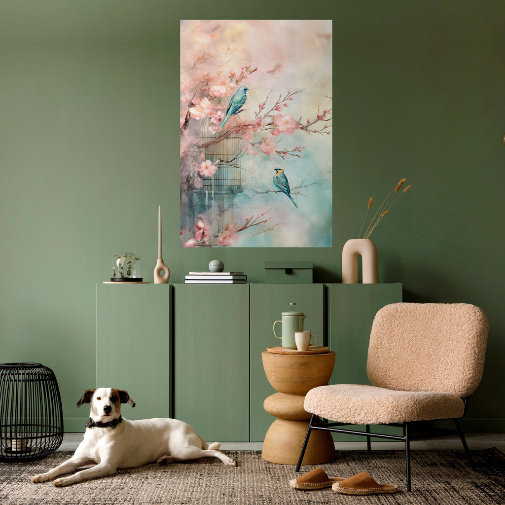 Affiche verticale autocollante « CHERRY BIRDSONG »