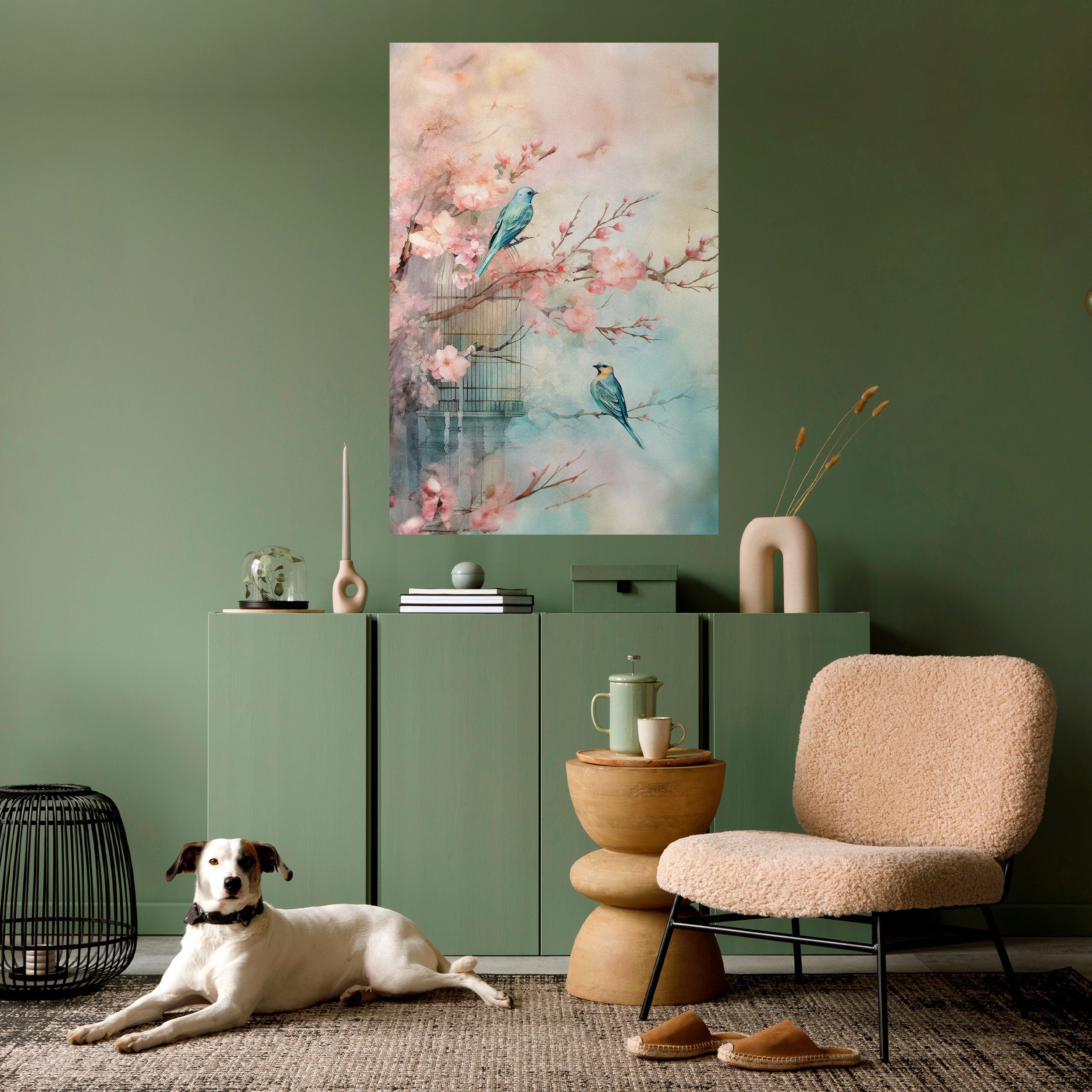 Affiche verticale autocollante « CHERRY BIRDSONG »