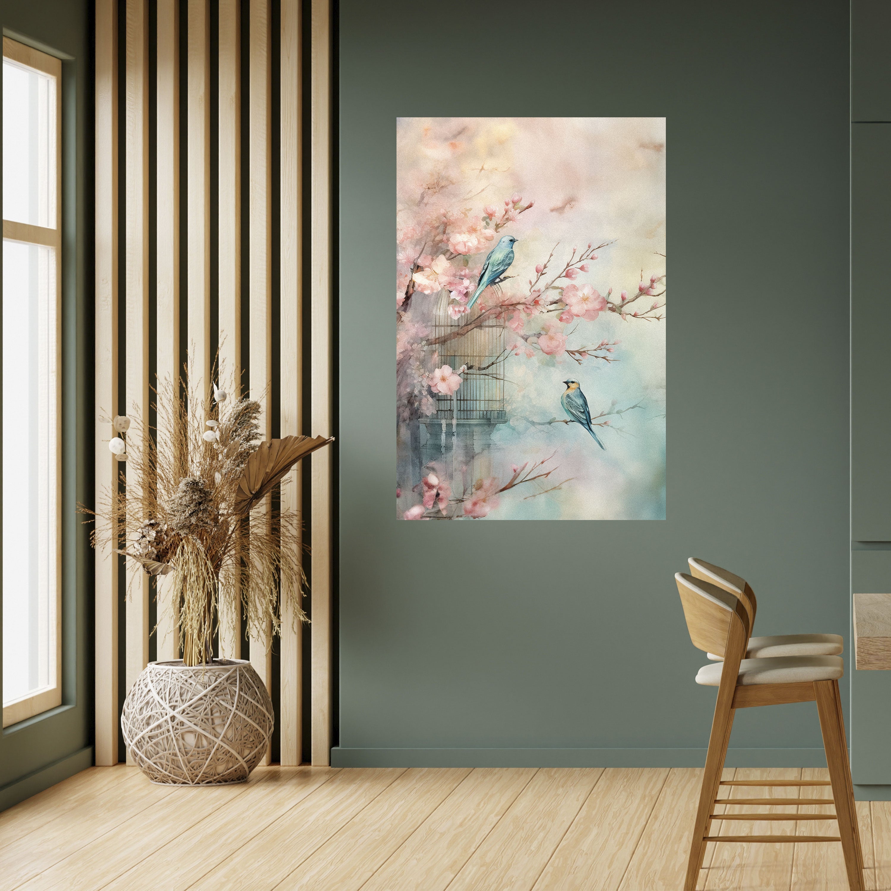 Affiche verticale autocollante « CHERRY BIRDSONG »