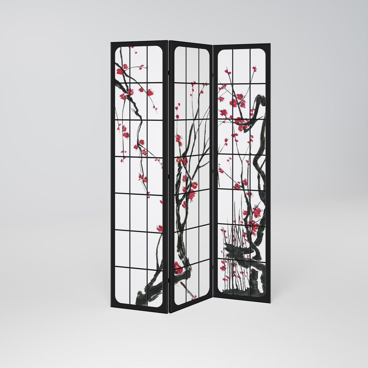Paravent décoratif à 3 panneaux « FLEURS JAPONAISE »