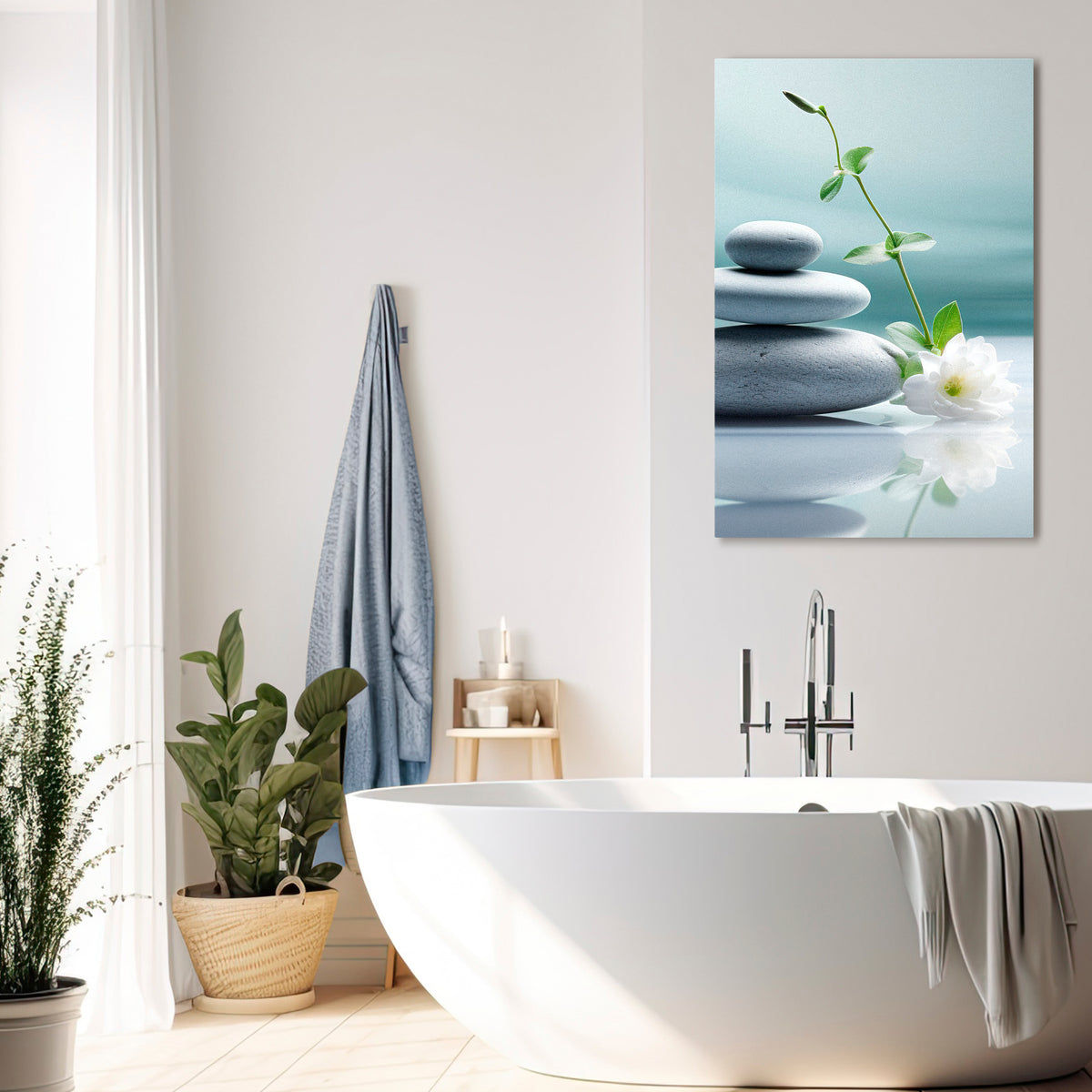 TRANQUIL STONE BALANCE Vertical Canvas Print