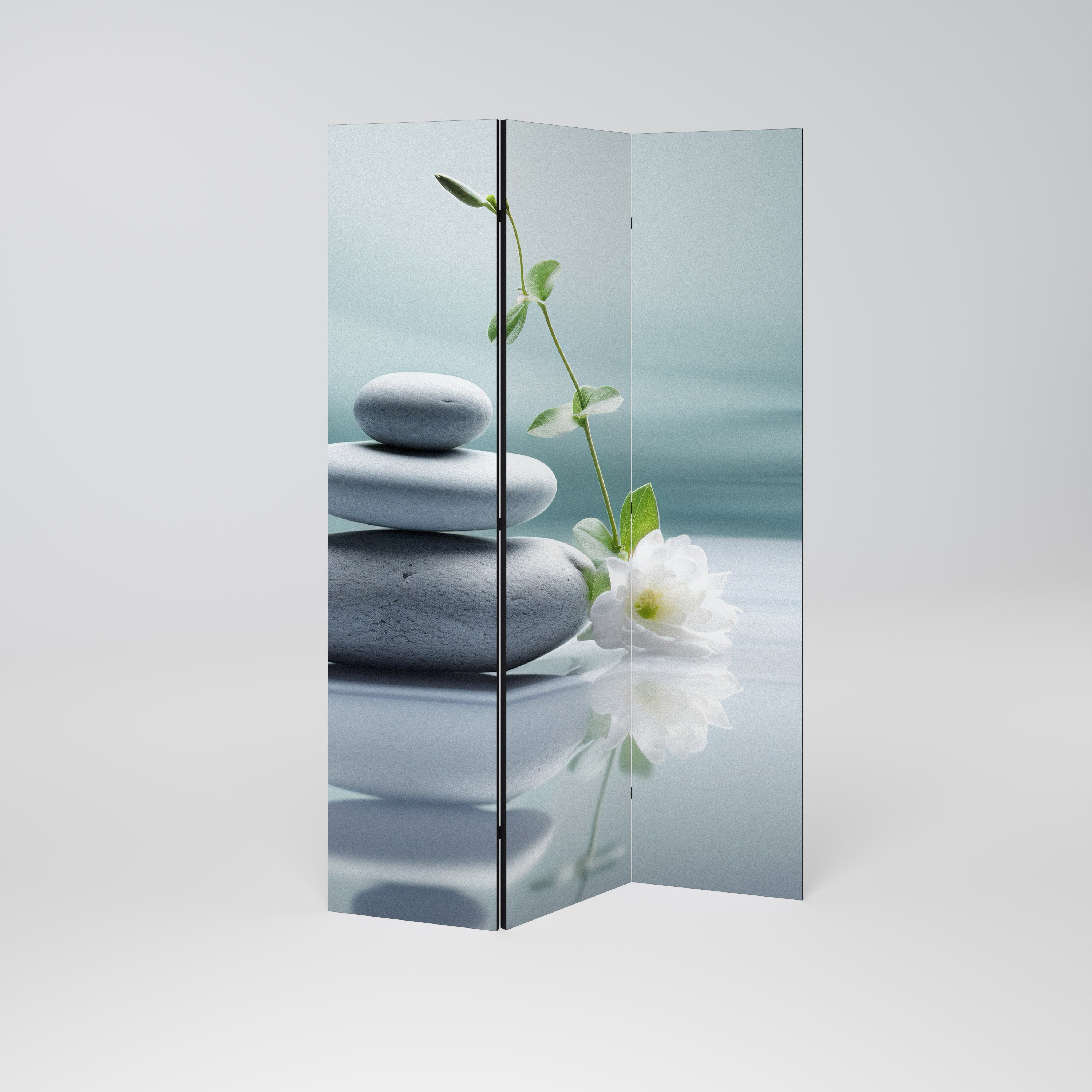 Séparateur de pièce décoratif à 3 panneaux TRANQUIL STONE BALANCE