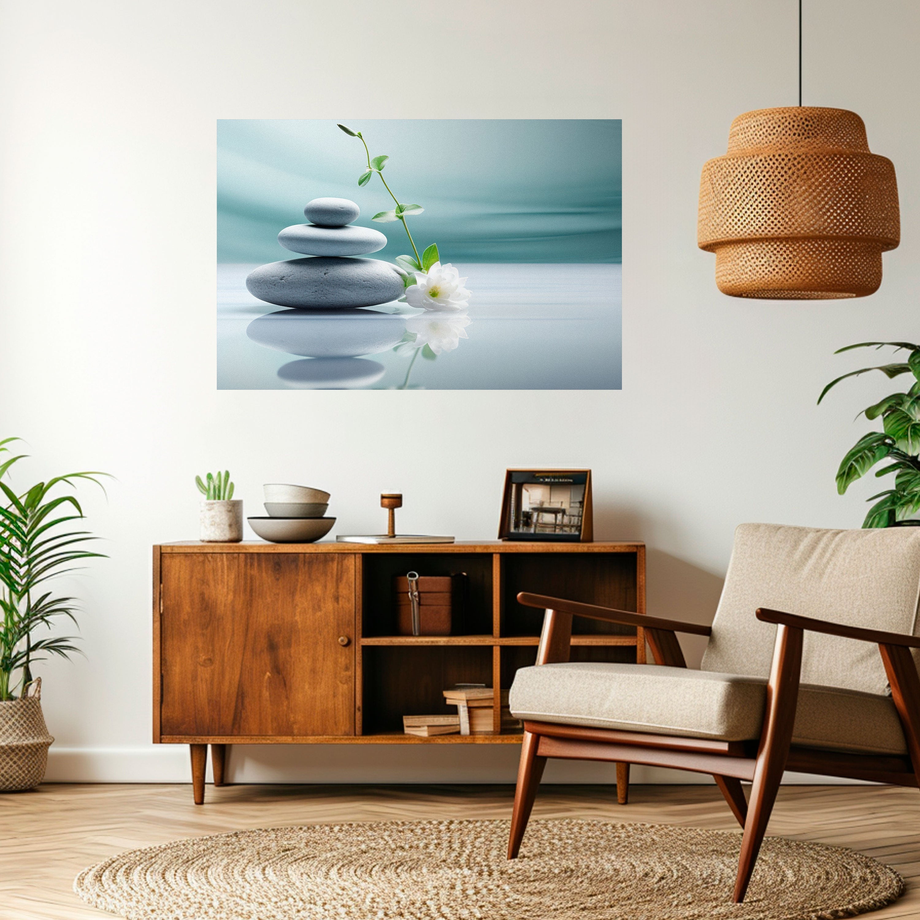 Affiche horizontale autocollante TRANQUIL STONE BALANCE