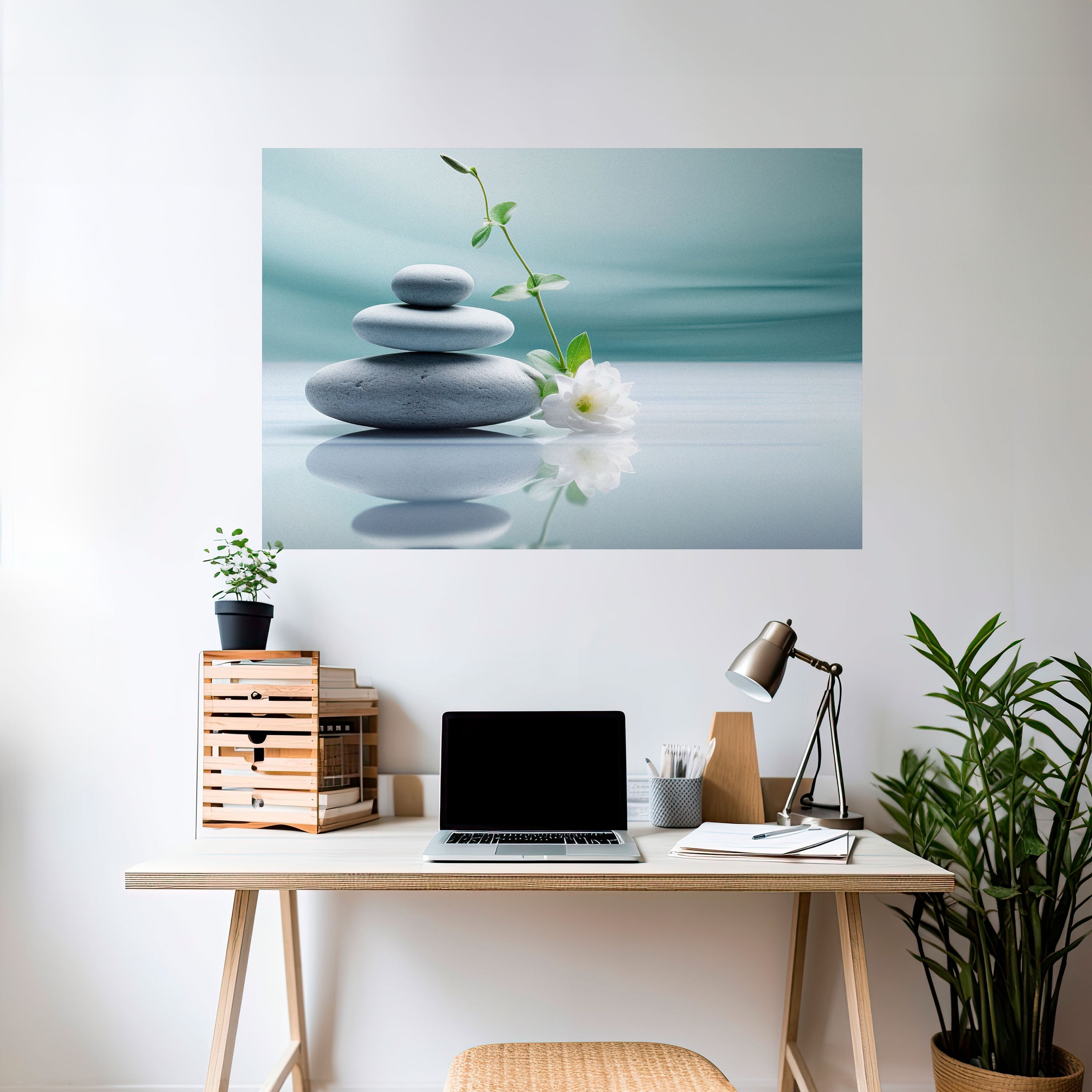 Affiche horizontale autocollante TRANQUIL STONE BALANCE