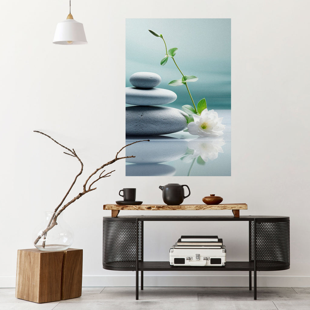 Affiche verticale autocollante « TRANQUIL STONE BALANCE »