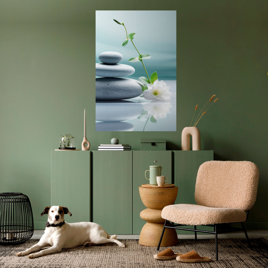 Affiche verticale autocollante « TRANQUIL STONE BALANCE »