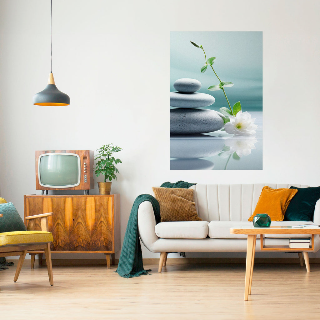Affiche verticale autocollante « TRANQUIL STONE BALANCE »