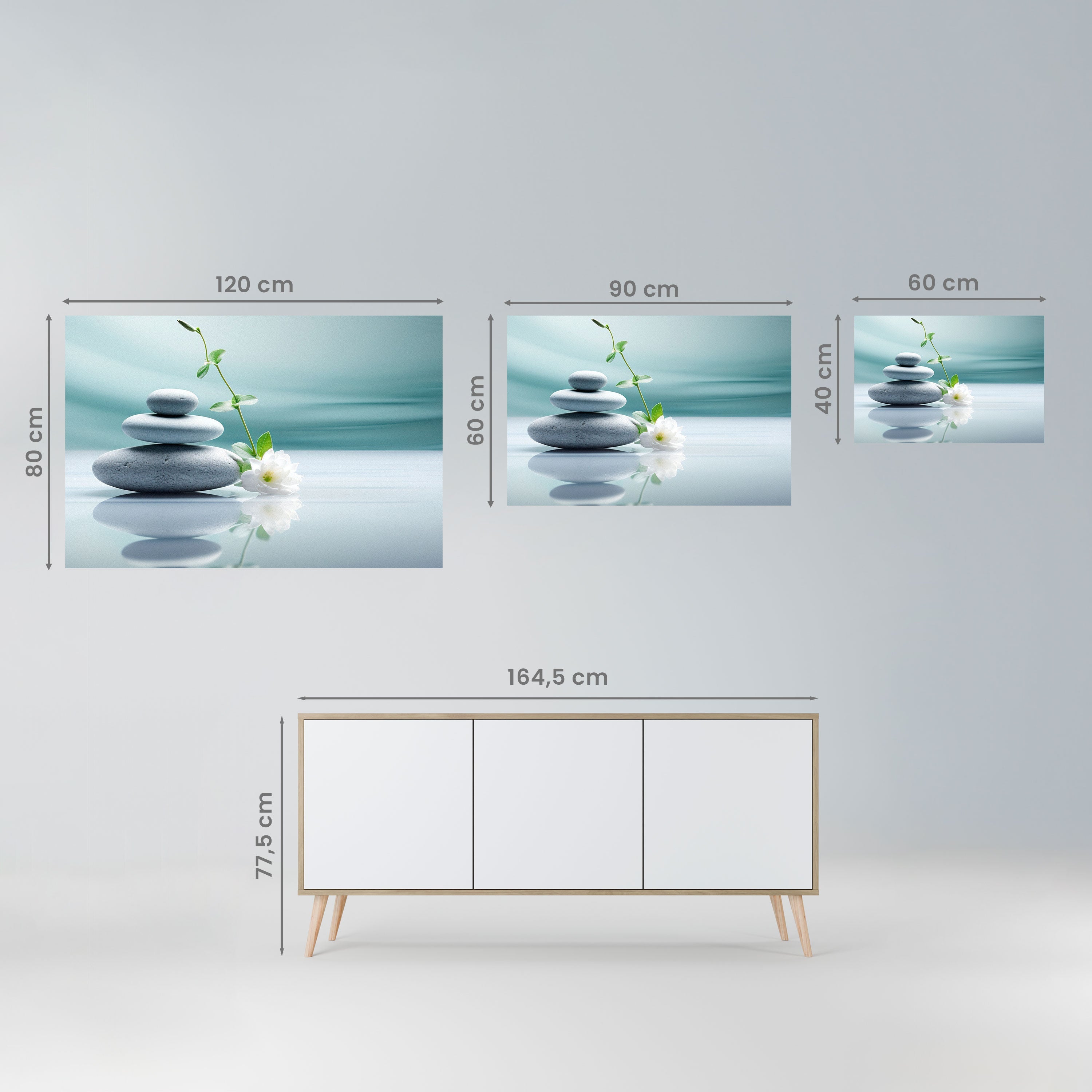 Affiche horizontale autocollante TRANQUIL STONE BALANCE