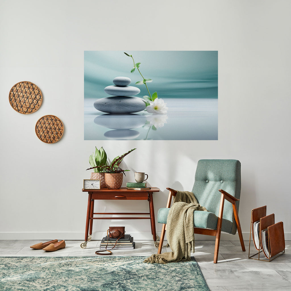 Affiche horizontale autocollante TRANQUIL STONE BALANCE