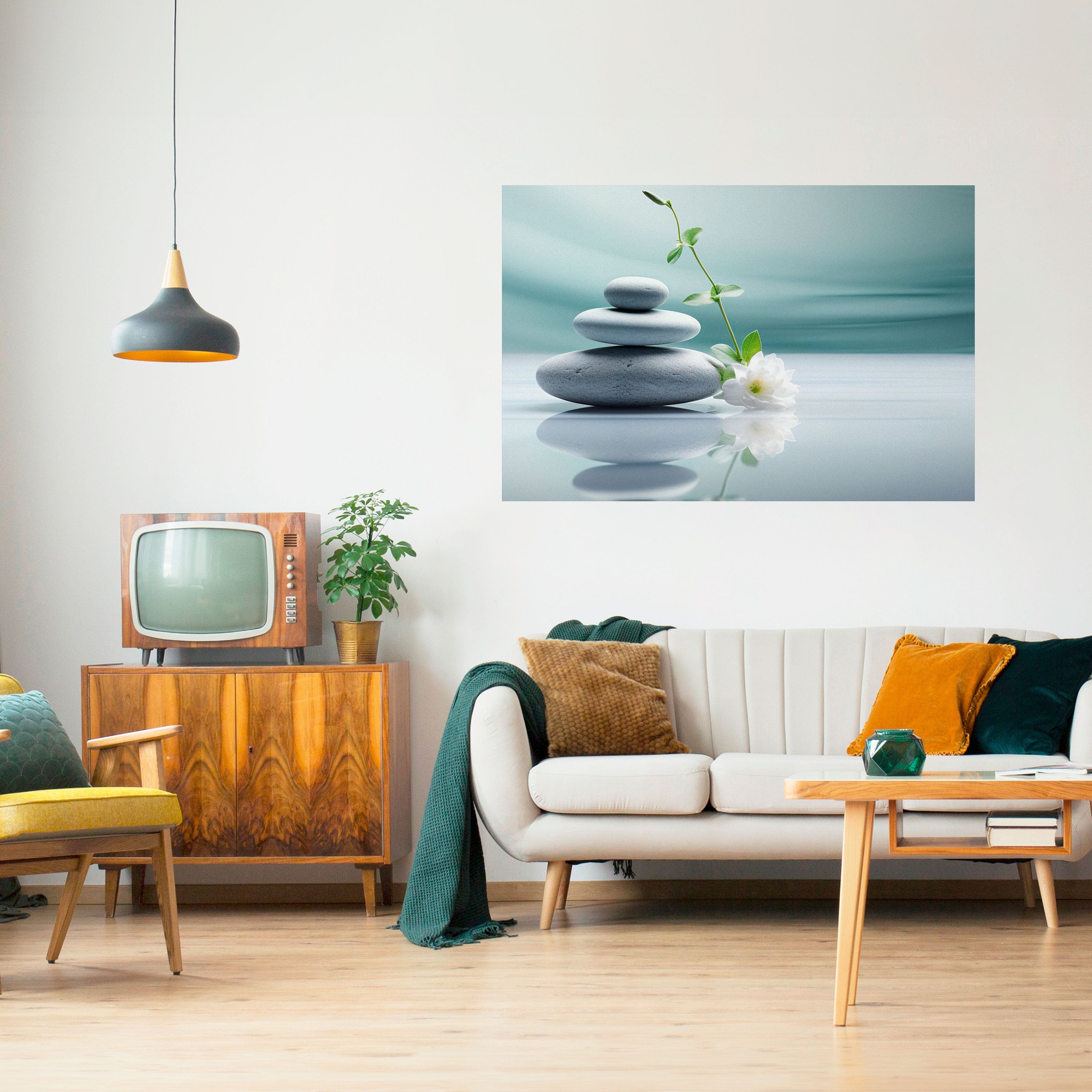 Affiche horizontale autocollante TRANQUIL STONE BALANCE