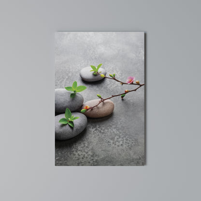 STONES AND BLOSSOMS Vertical Canvas Print