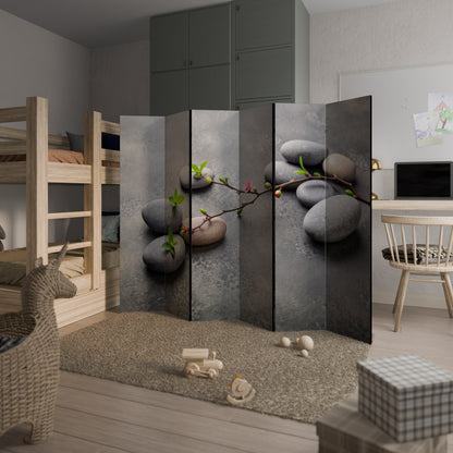 STONES AND BLOSSOMS 6-Panel Room Divider